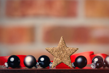 christmas star and ribbon