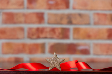 christmas star and ribbon