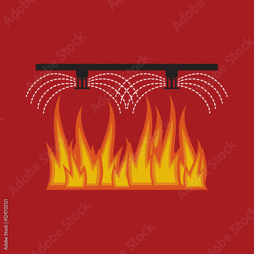 "Fire Sprinkler Life Safety Vector Illustration" fichier vectoriel