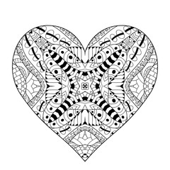 Hand drawn ornate heart for adult anti stress.