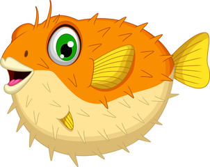 cute Blow fish cartoon posing © jihane37