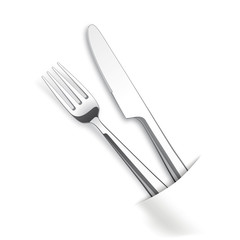 Messer und Gabel in einer Serviette