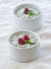 Tasty oatmeal with berries