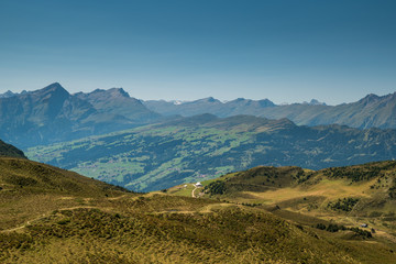 A Swiss landscape showing the mountains (alps)