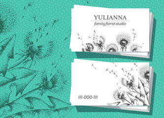 Botanical design business card.