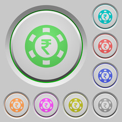 Indian Rupee casino chip push buttons