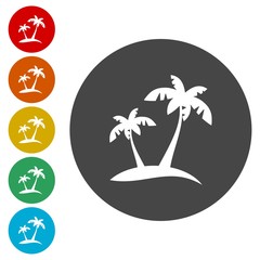 Tropical island icon 
