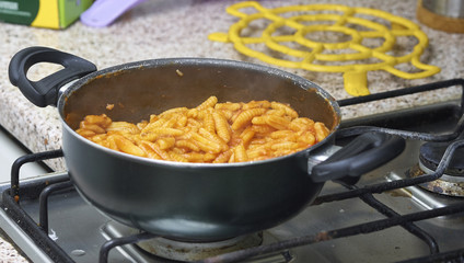detail of italian pasta called malloreddu