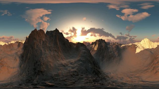 vr 360 panorama of mountains. made with the one 360 degree lense camera without any seams. ready for virtual reality