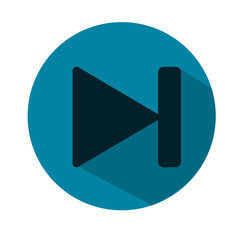 Forward media player icon illustration. Blue flat icon. Vector illustration