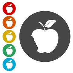 Bitten apple icon. One of set web icons 