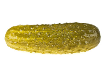 Marinated pickled cucumber isolated on white background