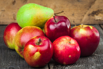 apples on the background of wood

