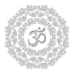 Om symbol with mandala