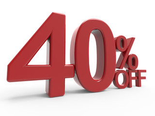 3d rendering of a 40% symbol