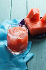 Glass of watermelon smoothie
