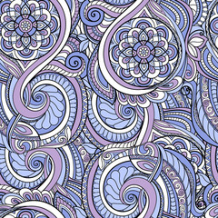 Colorful seamless pattern in a zentangle style