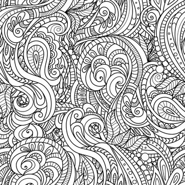 black and white seamlesspattern in a zentangle style
