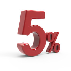 3d rendering of a 5% symbol