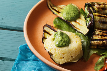 Eggplant with melted cheese