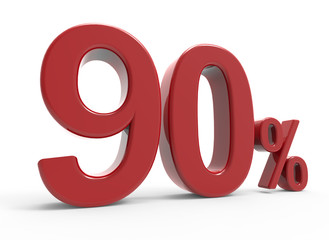 3d rendering of a 90% symbol