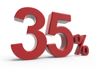 3d rendering of a 35% symbol
