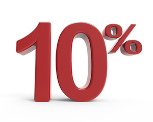 3d rendering of a 10% symbol