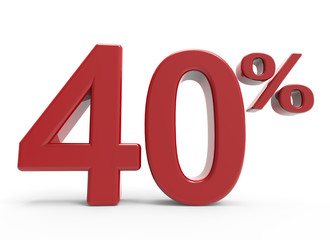 3d rendering of a 40% symbol