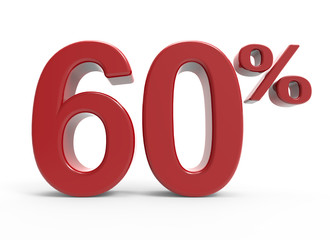 3d rendering of a 60% symbol