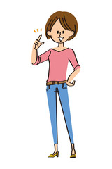 普段着ジーパンの女性　提案