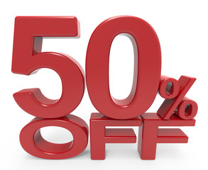 3d rendering of a 50% symbol