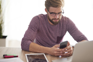 Man in the surrounding of technology