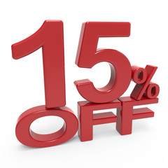 3d rendering of a 15% symbol