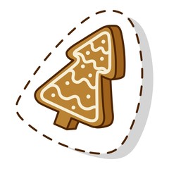 Christmas cake isolated vector icon