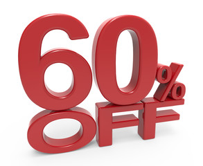 3d rendering of a 60% symbol