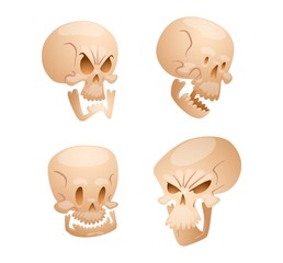 Skull face illustration isolated on white background.