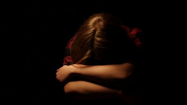Crying sad teen girl in depression4. 4K