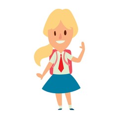 School kid character vector.