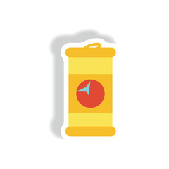 stylish icon in paper sticker style iron barrel