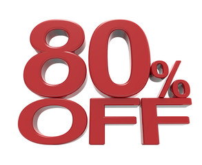 3d rendering of a 80% symbol