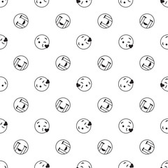 Emoticon seamless pattern in color background