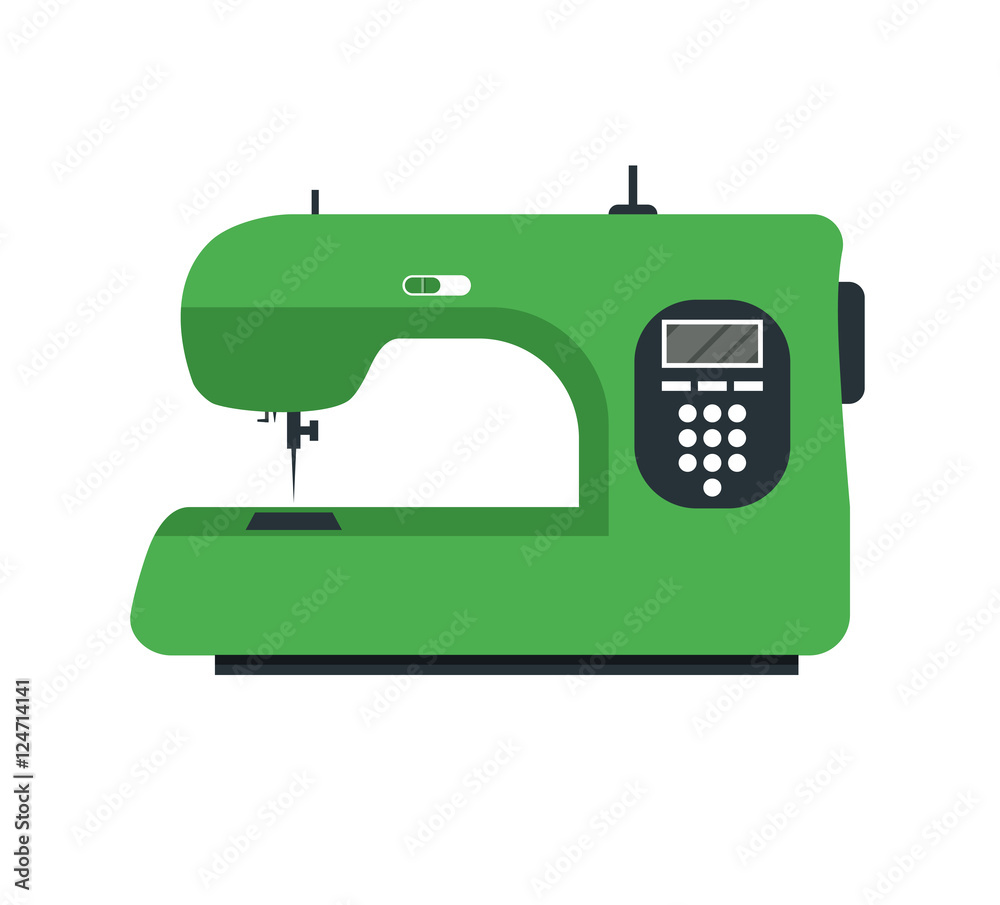 Canvas Prints Sewing Machine. Vector