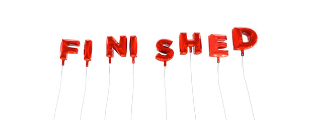 FINISHED - word made from red foil balloons - 3D rendered.  Can be used for an online banner ad or a print postcard.