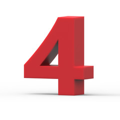 Obraz premium right red number 4