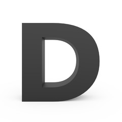 Dark grey letter D