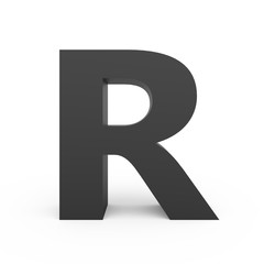 Dark grey letter R