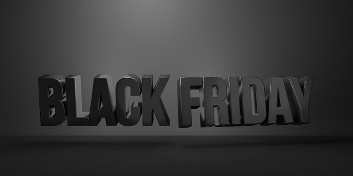 Black Friday Sale 3D Render Black Friday Shopping
