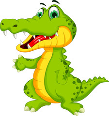 Fototapeta premium zabawny kreskówka krokodyl pozowanie
