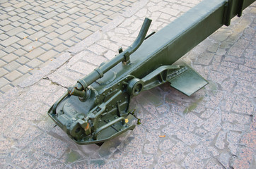 Second world war cannon details in a park. Kremenchug, Ukraine