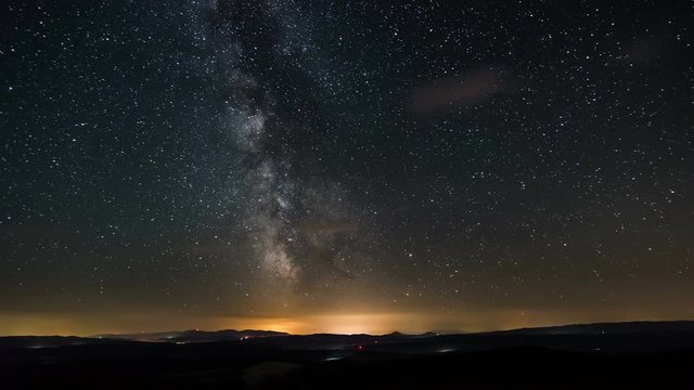 Time Lapse of Milky Way Galaxy - Moving Stars at Starry Night - Beautiful Nature Astrophotography 4K 3840 x 2160